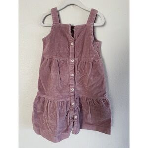 Kate Quinn Girls' Mauve Corduroy Button Front Dress 6Y